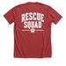 Fam Fit Check: Rescue Squad, a Heather Canvas Red Premium Unisex Tee (back-view)