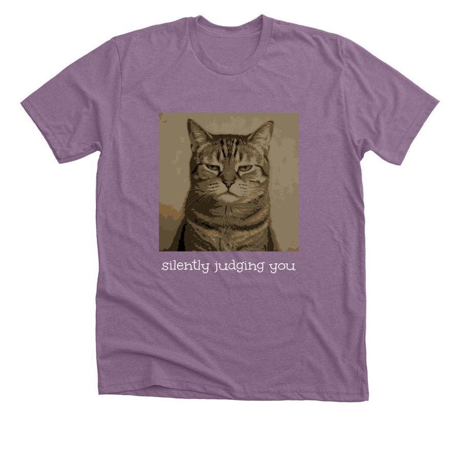 Silently judging you, a Heather Purple Premium Unisex Tee