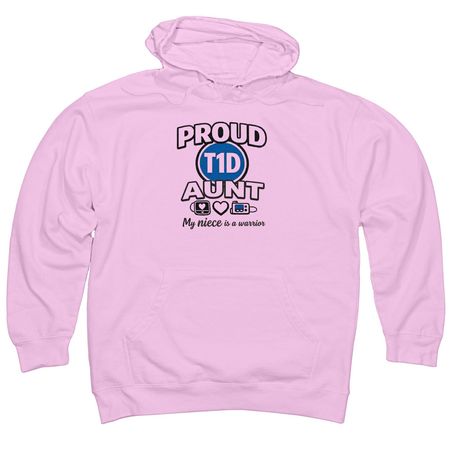 Proud T1D aunt to niece, a Light Pink Midweight Pullover Hoodie
