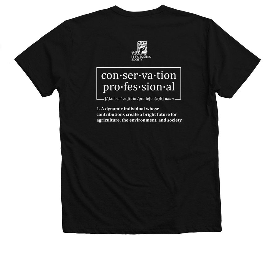 The Conservation Professional, a Solid Black Blend Premium V-Neck Tee (back-view)