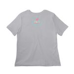 Salty, a Solid Athletic Grey Women?s Relaxed Cotton Tee (back-view)