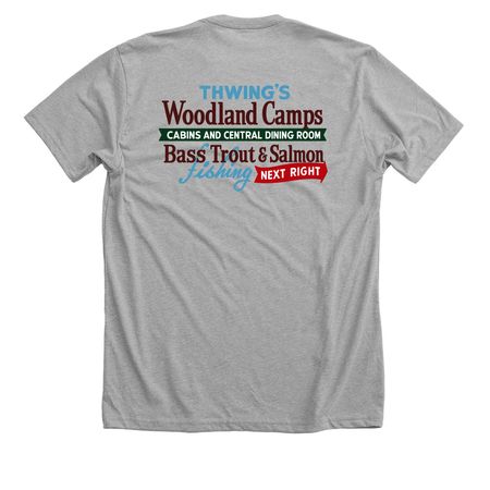 Woodland Camps Loon and Thwing's Sign, a Athletic Heather Premium Unisex Tee
