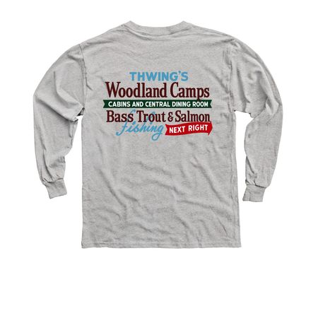 Woodland Camps Loon and Thwing's Sign, a Sport Grey Youth Long Sleeve Tee