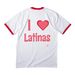 I love Latinas, a White/ Red Cotton Ringer Tee (back-view)