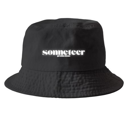 Sonneteer Classic Logo Hats, a Black Printed Bucket Hat