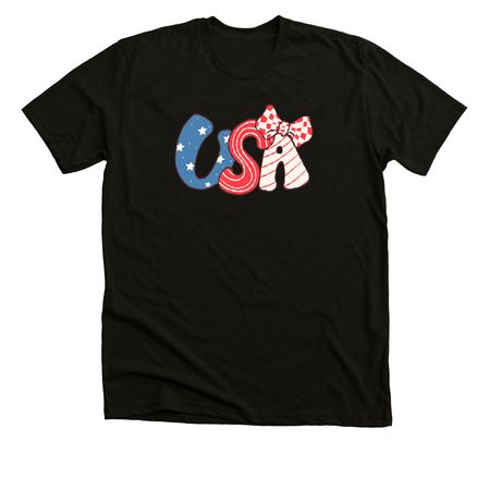 USA, a Black Heather Premium Unisex Tee