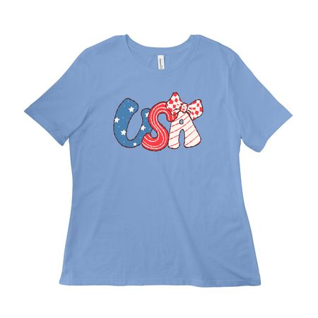 USA, a Carolina Blue Women?s Relaxed Cotton Tee
