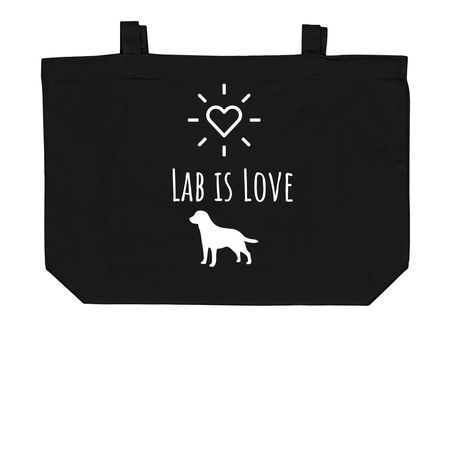 Lab is Love Tote, a Black Large Organic Cotton Tote Bag
