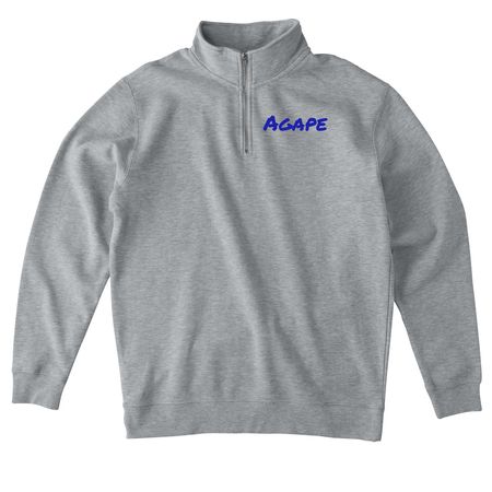 Agape Warehouse, a Grey Heather Midweight Quarter Zip Pullover