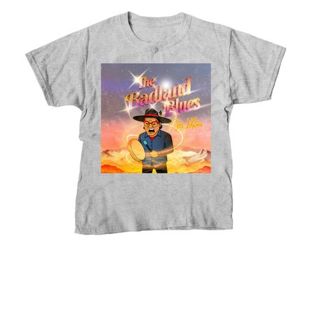 The Badland Blues Album Cover Tee, a Sport Grey Youth Unisex Tee