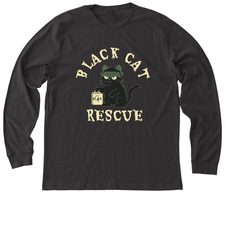 Black Cat Rescue Halloween 2025, a Dark Grey Heather Premium Long Sleeve Tee