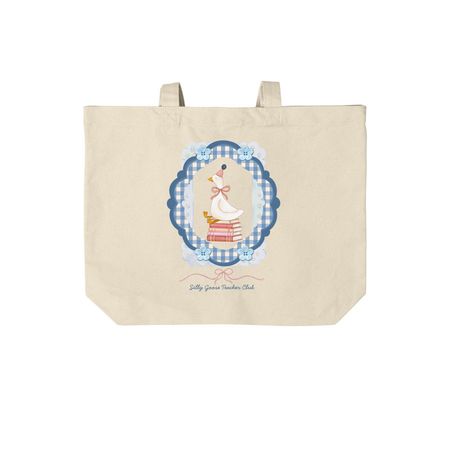 Silly Goose Teacher Club, tote, a Natural Cotton Canvas Tote Bag