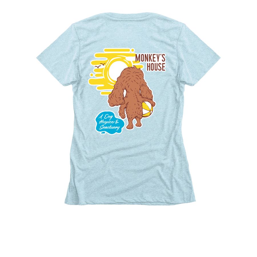 2019 Where Dogs Go To LIVE, a Ice Blue Women's Slim Fit Tee (back-view)