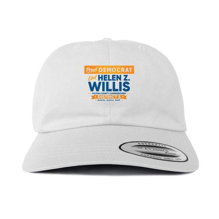 Campaign Hat | White, a White Printed Classic Baseball Cap