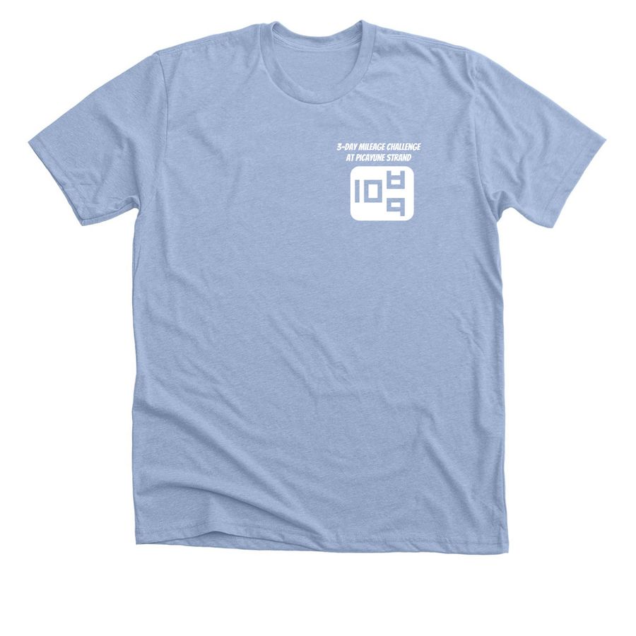 3-Day Mileage Challenge, a Heather Baby Blue Premium Unisex Tee