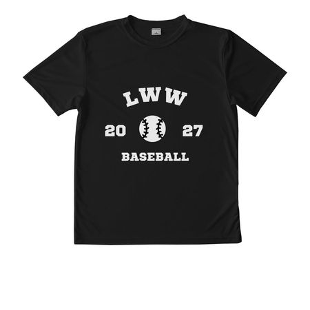 LWW Baseball, a Black Youth Performance Tee