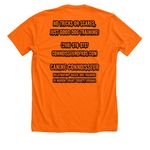 Training For Treats - Halloween - CCM, a Neon Orange Premium Unisex Tee (back-view)