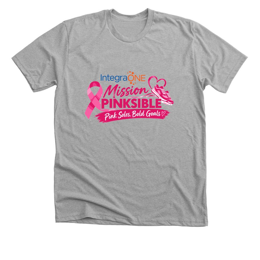 Mission Pinksible: Pink Soles, Bold Goals, a Athletic Heather Premium Unisex Tee