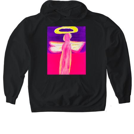 Angel Artwork by K?lei on T-Shirts&nbsp;, a Black Gildan Softstyle Pullover Hoodie