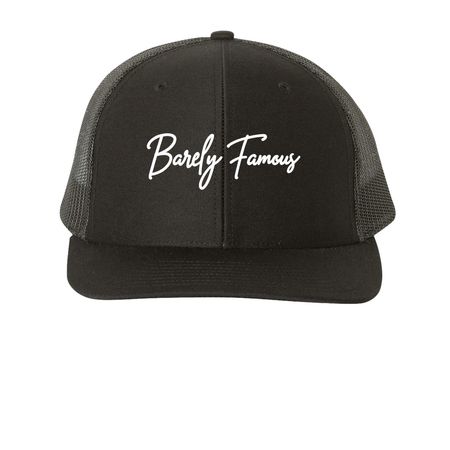 Barely Famous Trucker Hat, a Black Printed Snapback Trucker Cap