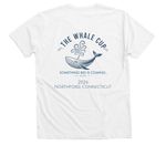 The Whale Cup, a Solid White Blend Premium V-Neck Tee (back-view)