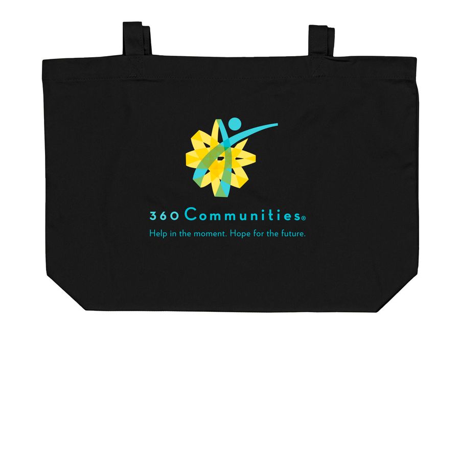 The 360 Tote of Hope, a Black Large Organic Cotton Tote Bag