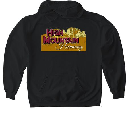 High Mountain Harmony Logo, a Black Gildan Softstyle Pullover Hoodie