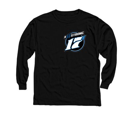 Supporting Justin through his cancer journey, a Black Youth Long Sleeve Tee