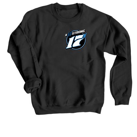 Supporting Justin through his cancer journey, a Black Crewneck Sweatshirt