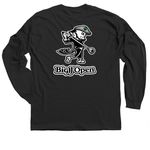 Big J Open, a Black Classic Long Sleeve Tee (back-view)
