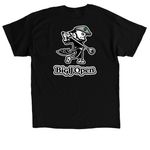 Big J Open, a Black Classic Unisex Tee (back-view)
