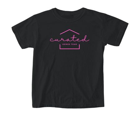 CHT Pink Logos, a Black Comfort Colors Youth Tee