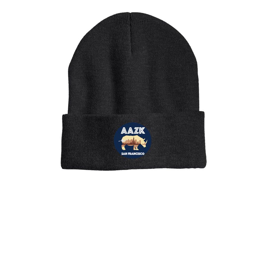 AAZKSF Beanies, a Heather Charcoal Printed Cuffed Beanie