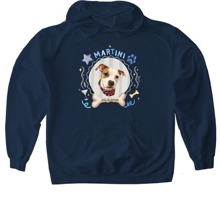 Dog of Honor Martini - Blue Design, a Navy Gildan Softstyle Pullover Hoodie