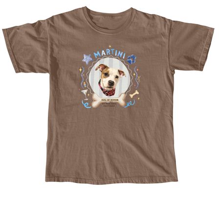Dog of Honor Martini - Blue Design, a Espresso Comfort Colors Unisex Tee