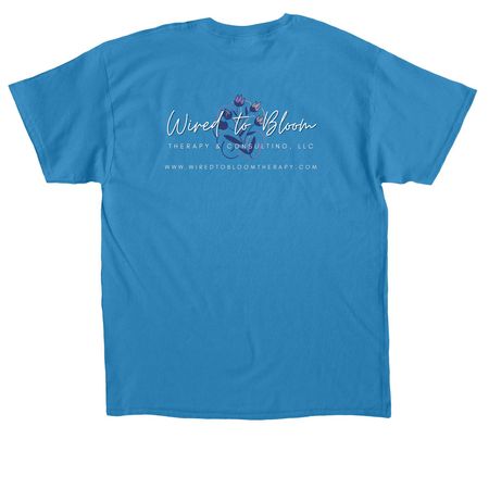 Societal Change, a Sapphire Classic Unisex Tee (back-view)
