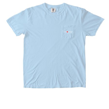 Beautiful Inside and Out, a Chambray Comfort Colors Pocket Tee (back-view)