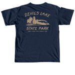 Devil's Lake Pocket/Back Shirt (Sand), a True Navy Comfort Colors Unisex Tee (back-view)