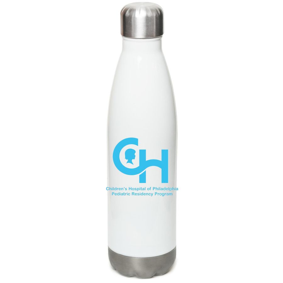CHOP logo water bottle, a White Stainless Steel Water Bottle