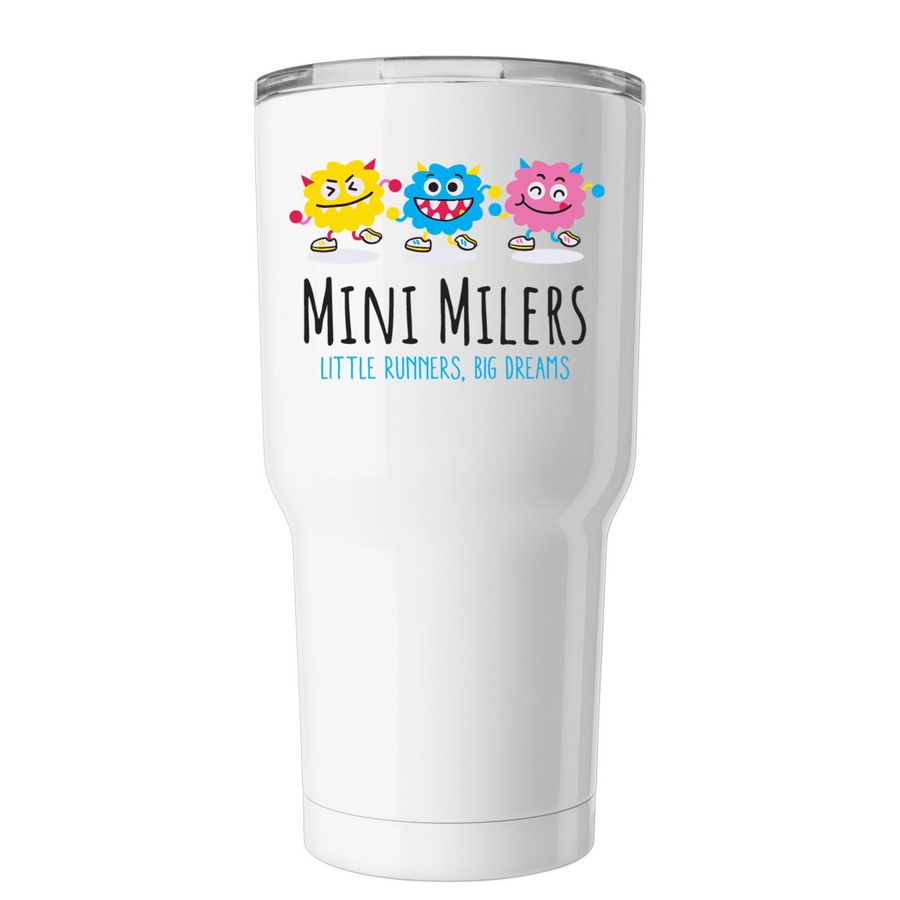 Mini Milers Tumbler, a White Insulated Tumbler