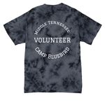 2026 Camp Volunteer Shirt, a Black Crystal Tie Dye Tee (back-view)