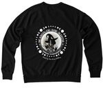 The Season of the Witch!, a Deep Black Allmade Organic French Terry Crewneck Sweatshirt (back-view)