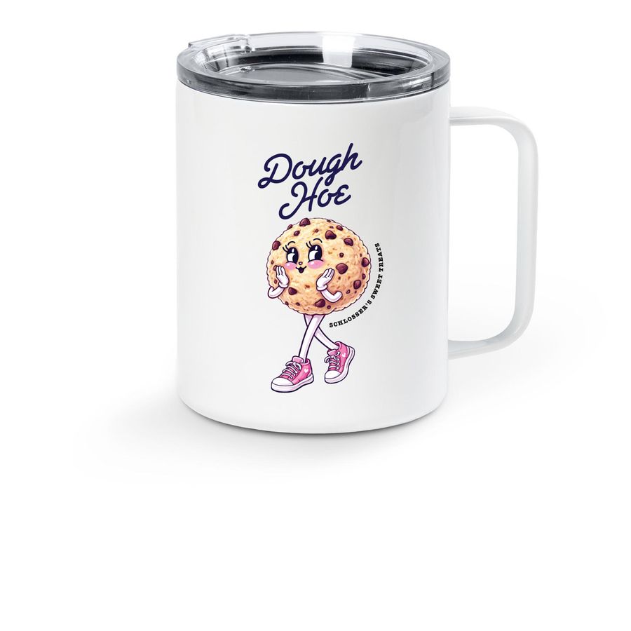 Dough Hoe Good Travel Mug, a White Stainless Steel Travel Mug
