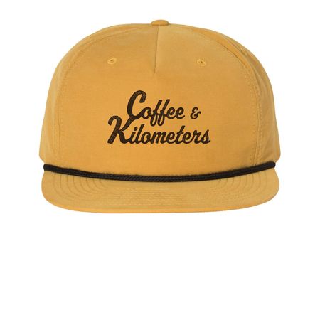 Coffee & Kilometers Hat, a Biscuit/ Black Printed Umpqua Snapback Cap