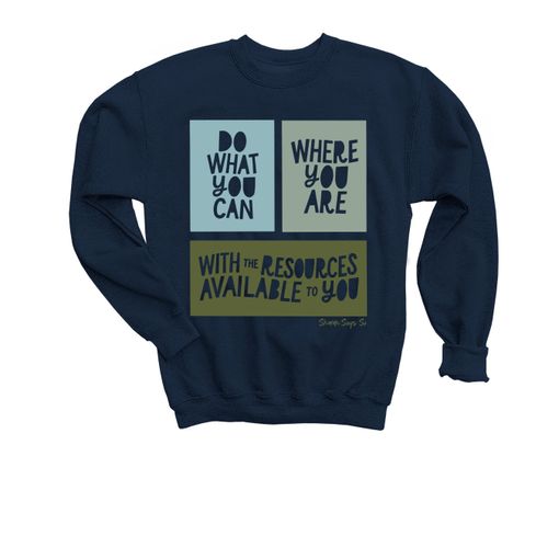 Do What You Can (Green)  Navy Youth Sweatshirt