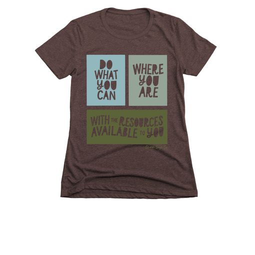 Do What You Can (Green)  Espresso Women's Slim Fit Tee