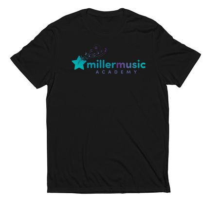 Miller Music Academy Logo Teal Gradient, a Deep Black Allmade Eco Triblend Unisex Tee