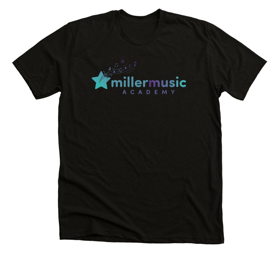 Miller Music Academy Logo Teal Gradient, a Solid Black Blend Premium Unisex Tee