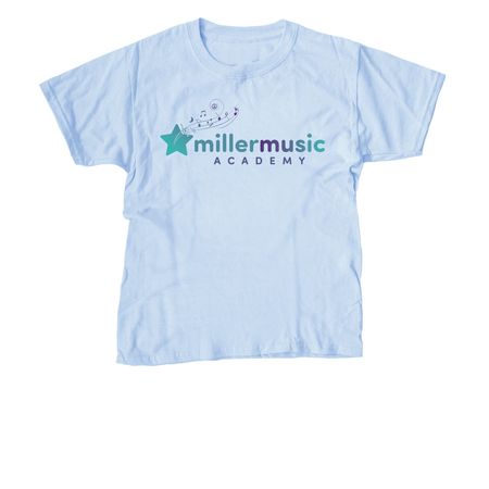 Miller Music Academy Logo Teal Gradient, a Light Blue Youth Unisex Tee