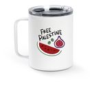 Fruits of home, a White Stainless Steel Travel Mug (back-view)
